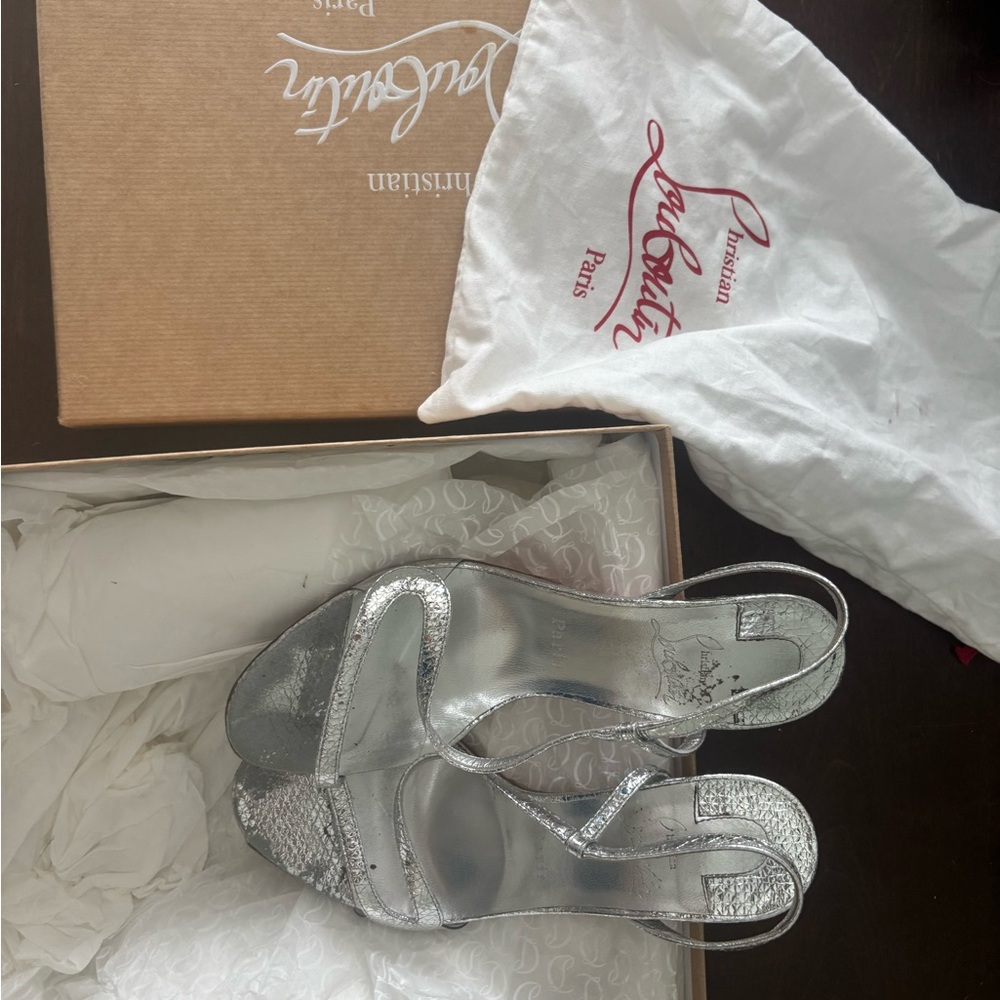 Christian Louboutin Glittering Silver Heels